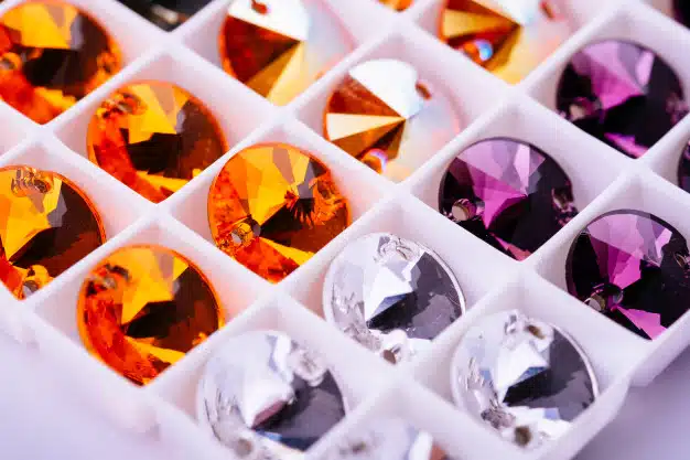 Multifaceted gem crystal jewelry materials Premium Photo