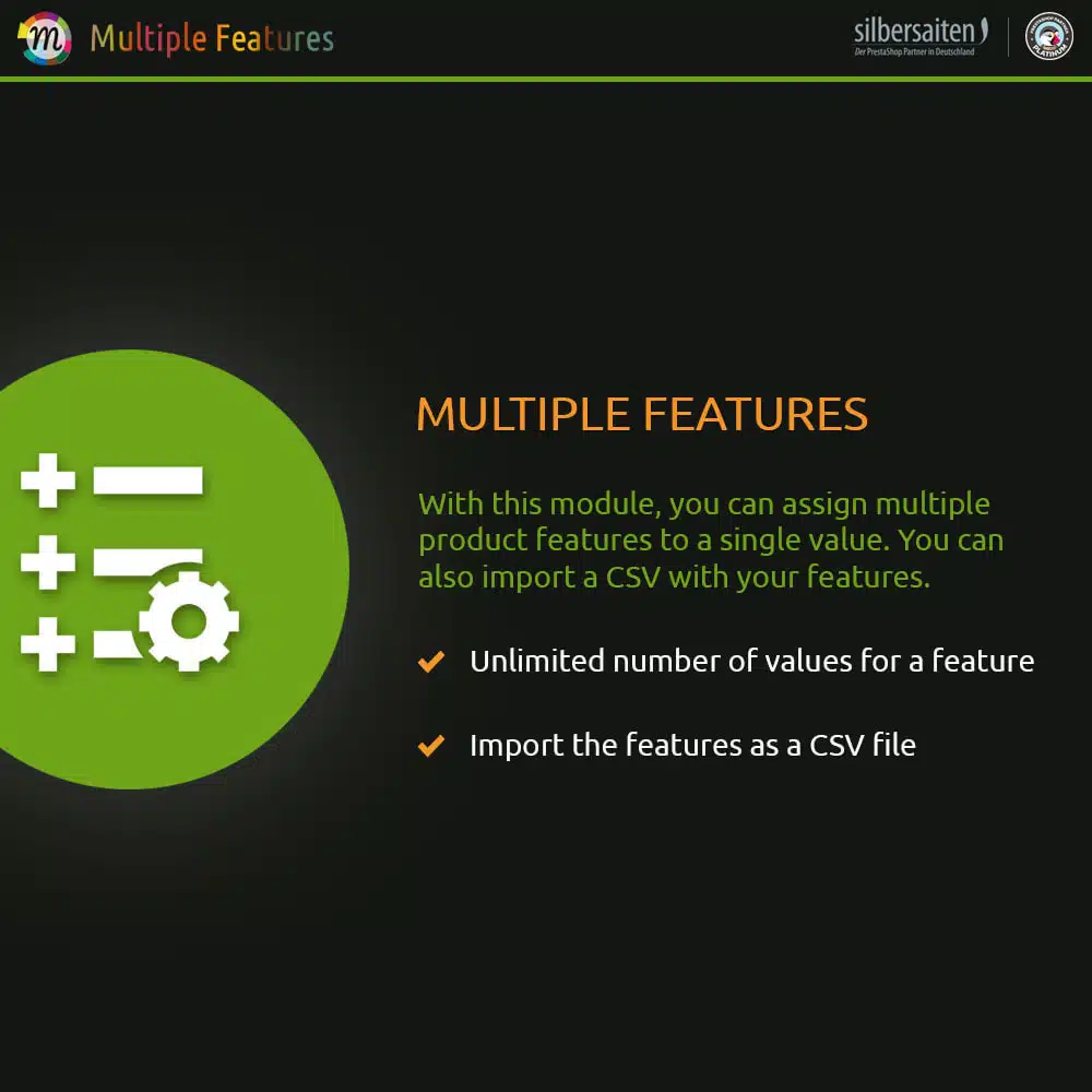 Multiple Product Features incl. Features Import Module
