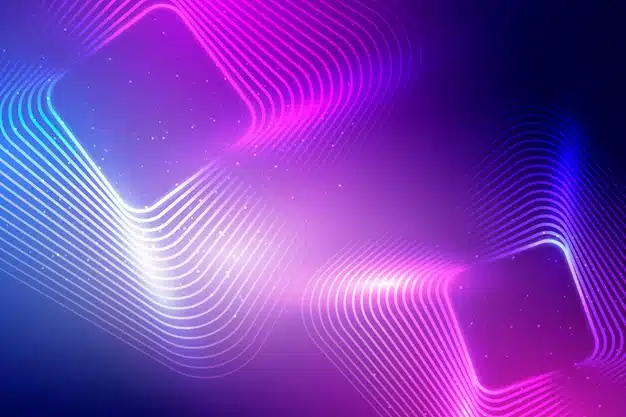 Neon lights background with squares Free Vector