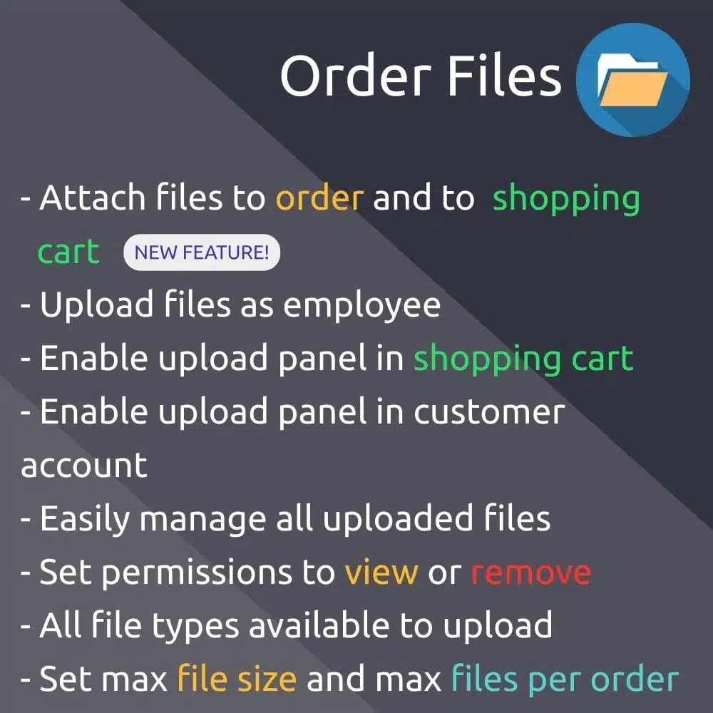 Order Files module upload and attach files to orders