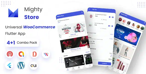 MightyStore E-commerce Flutter Full App: Single + Dokan Multi Vendor + WCMp + Admin App