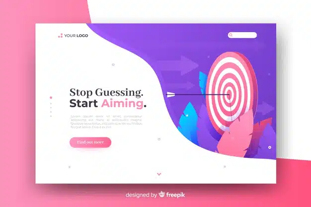 Professional business landing page Free Vector