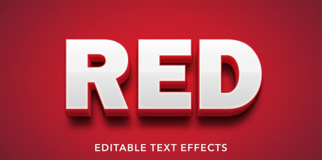 Red text 3d style editable text effect Premium Vector