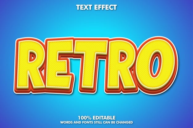Retro cartoon text effect Free Vector
