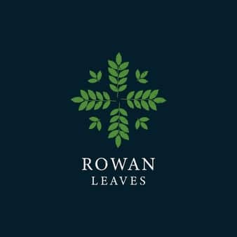 Rowan leaves rounded vintage logo Premium Vector