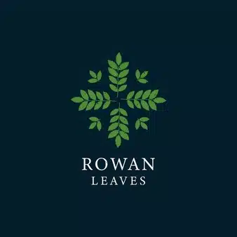 Rowan leaves rounded vintage logo Premium Vector