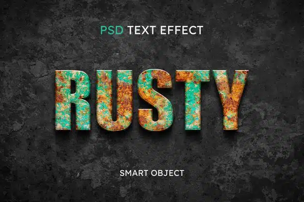 Rusty text style effect Free Psd