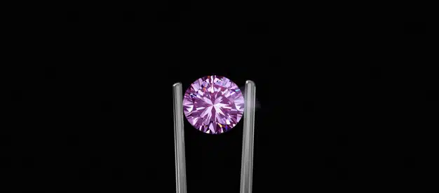 Selected pink diamonds shiny expensive and rare for jewelry making Premium Photo