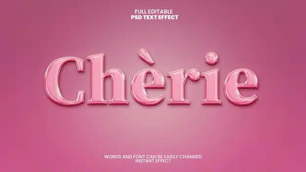Shining pink text effect Free Psd