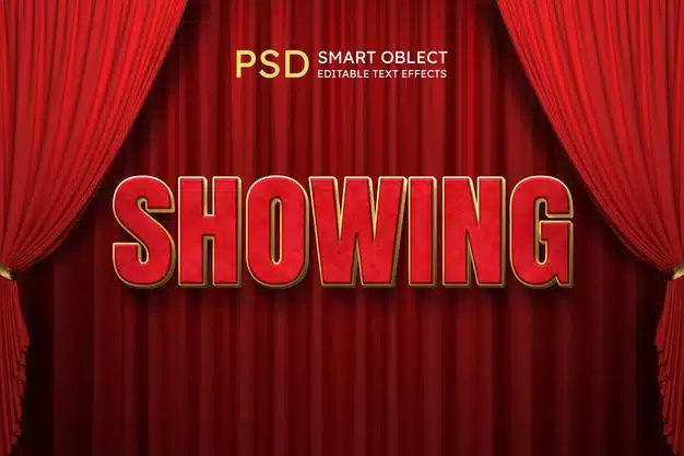 Showing text style effect Free Psd