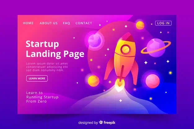Startup landing page template Free Vector