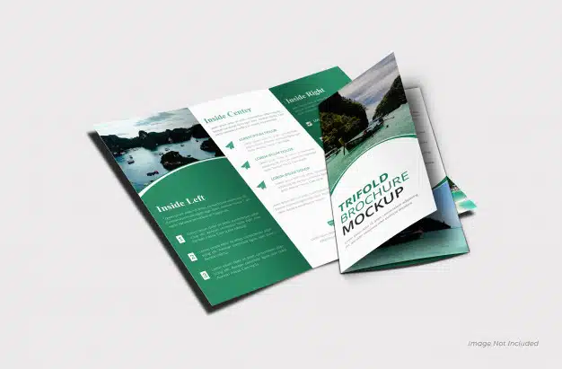 Trifold brochure mockup template Premium Psd