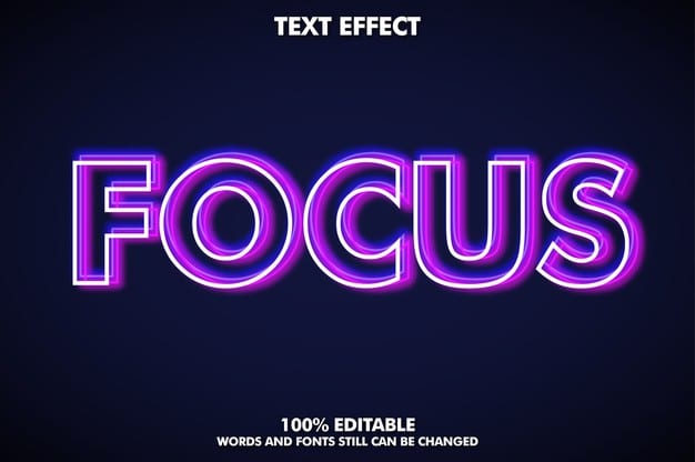 Unfocus shiny outline text effect Free Vector
