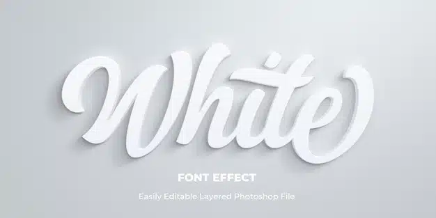 White text style effect template Premium Psd
