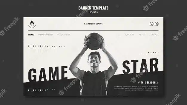 Basketball ad landing page template Premium Psd