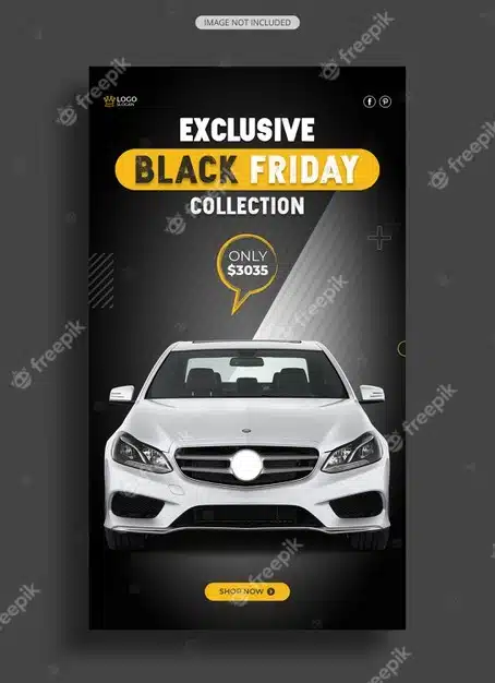Black friday car sale instagram story template Premium Psd