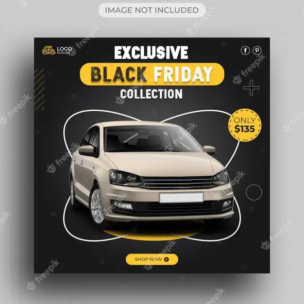 Black friday car sale social media post template Premium Psd