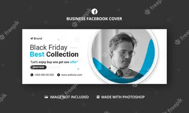 Black friday fashion sale facebook cover and web banner template Premium Psd