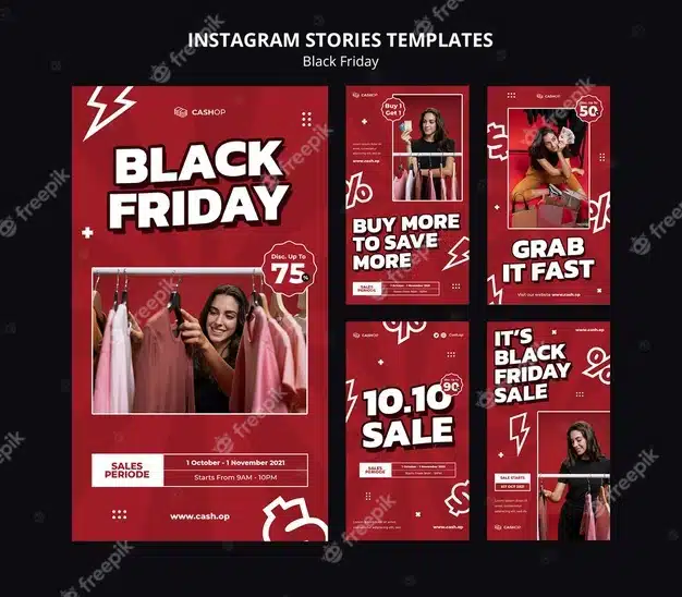 Black friday sale instagram stories template Premium Psd