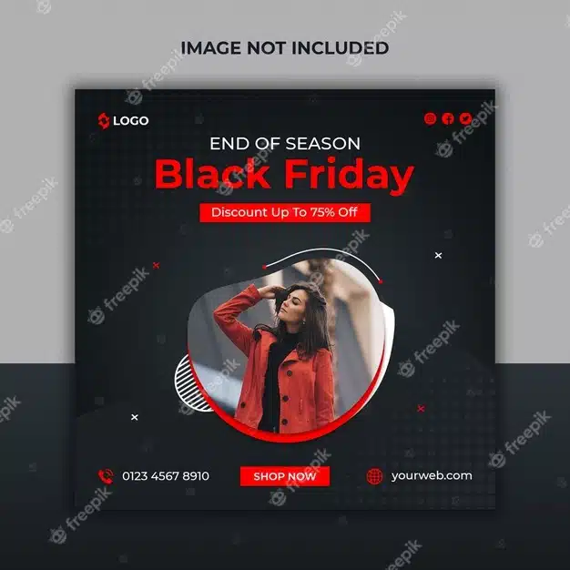 Black friday season sale social media post and web banner template Premium Psd