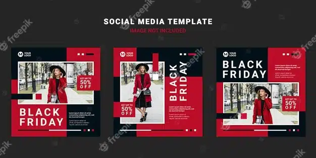 Black friday social media post template Premium Psd