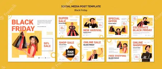 Black friday social media post template Premium Psd