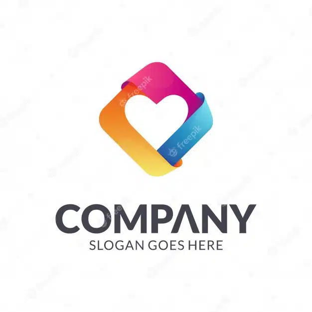 Colorful loveheart logo Premium Vector