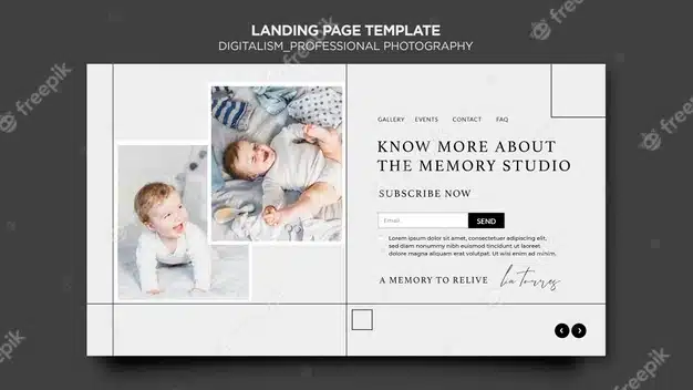 Digitalism concept landing page template Premium Psd