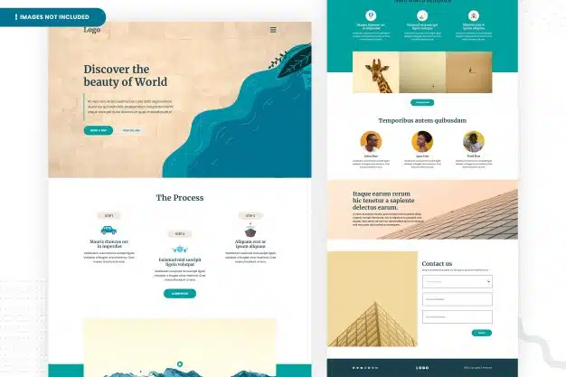 Discover world website page template Premium Psd