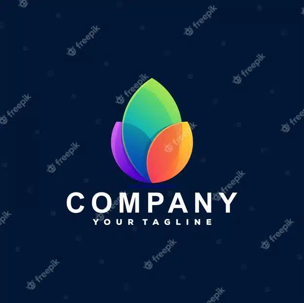 Flower color gradient logo Premium Vector