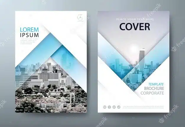Flyer design book cover templates layout in a4 size Premium Vector