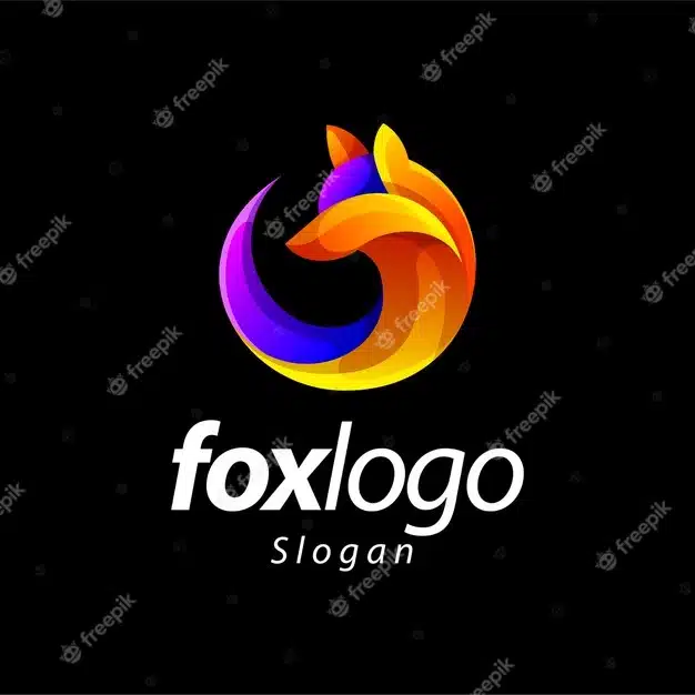 Fox gradient color logo design Premium Vector