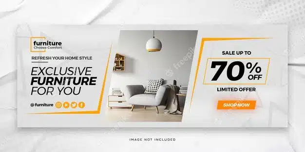 Furniture sale facebook timeline cover banner Premium Psd