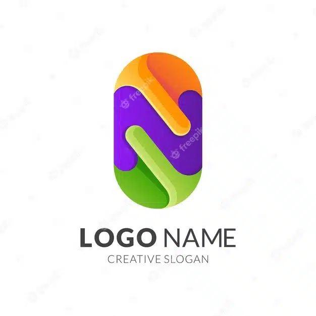 Letter n logo template, modern 3d logo style in gradient vibrant colors Premium Vector
