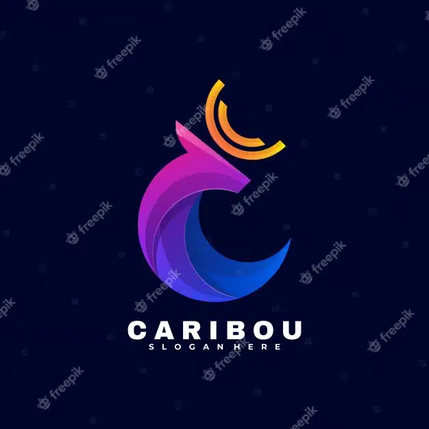 Logo caribou gradient colorful style. Premium Vector