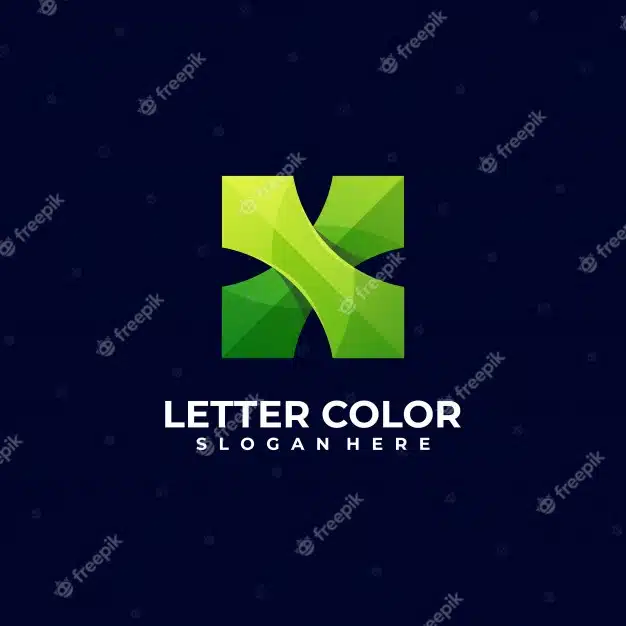 Logo illustration abstract letter gradient colorful style. Premium Vector