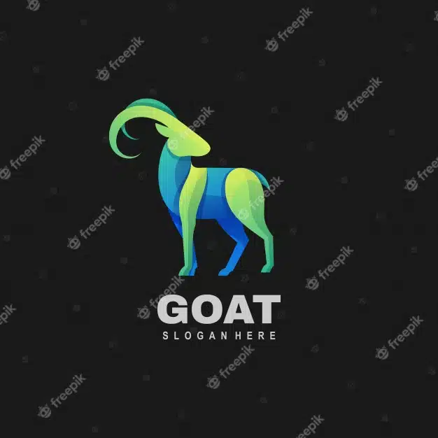 Logo illustration goat gradient colorful style. Premium Vector