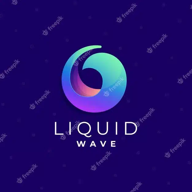 Logo illustration liquid gradient colorful style. Premium Vector