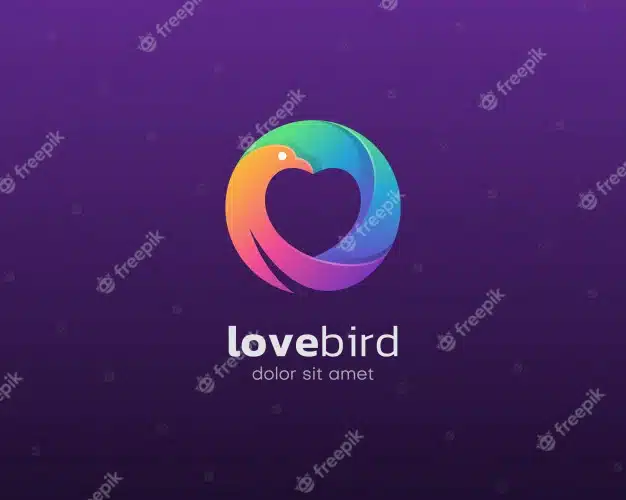 Love bird logo Premium Vector