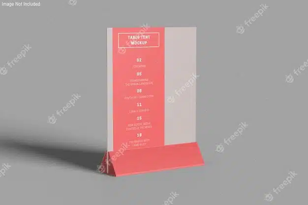 Table tent mockup design isolated Premium Psd