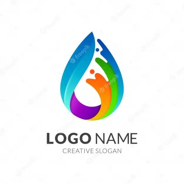 Wave water drop colorful logo Premium Vector