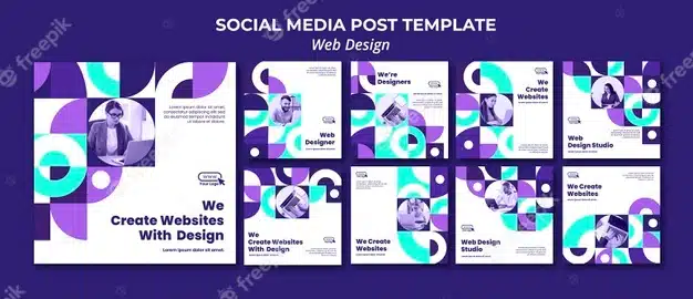 Web design social media post template Premium Psd