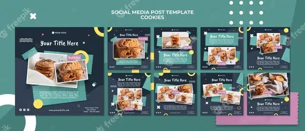 Cookie shop social media post template Premium Psd