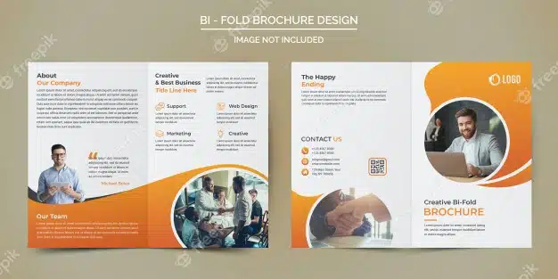 Corporate business bi fold brochure template Premium Psd