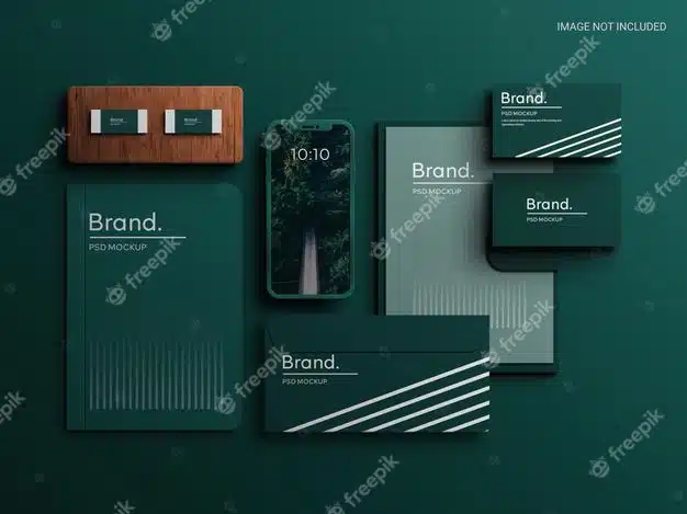 Corporate stationery brand identity mockup scene creator realistic corporate branding identity Premium Psd