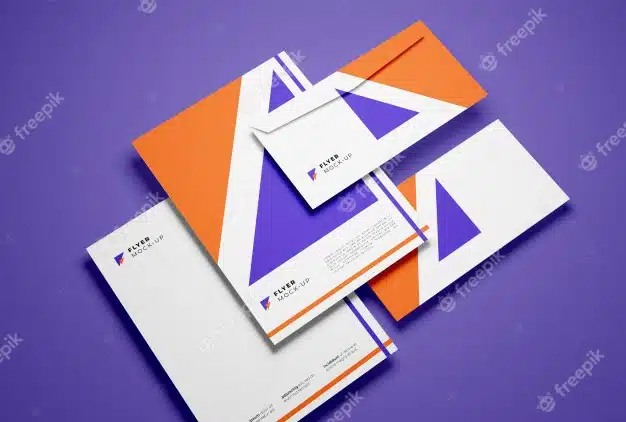 Envelopes and flyers mockup Premium Psd