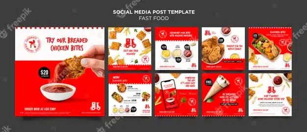 Fast food social media post template Premium Psd