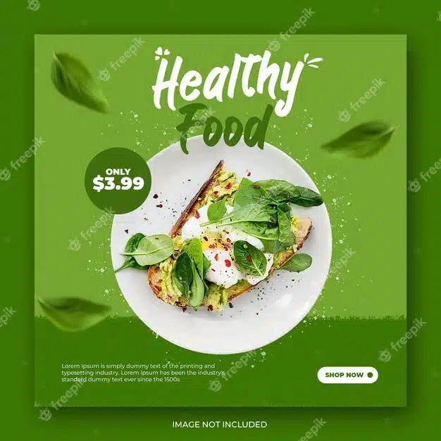 Healthy food instagram post template Premium Psd