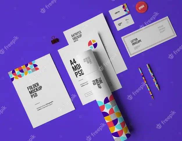 Mockup of corporate stationary branding design with changeable colors Premium Psd