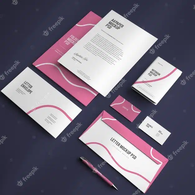 Mockup of corporate stationary branding design with changeable colors Premium Psd